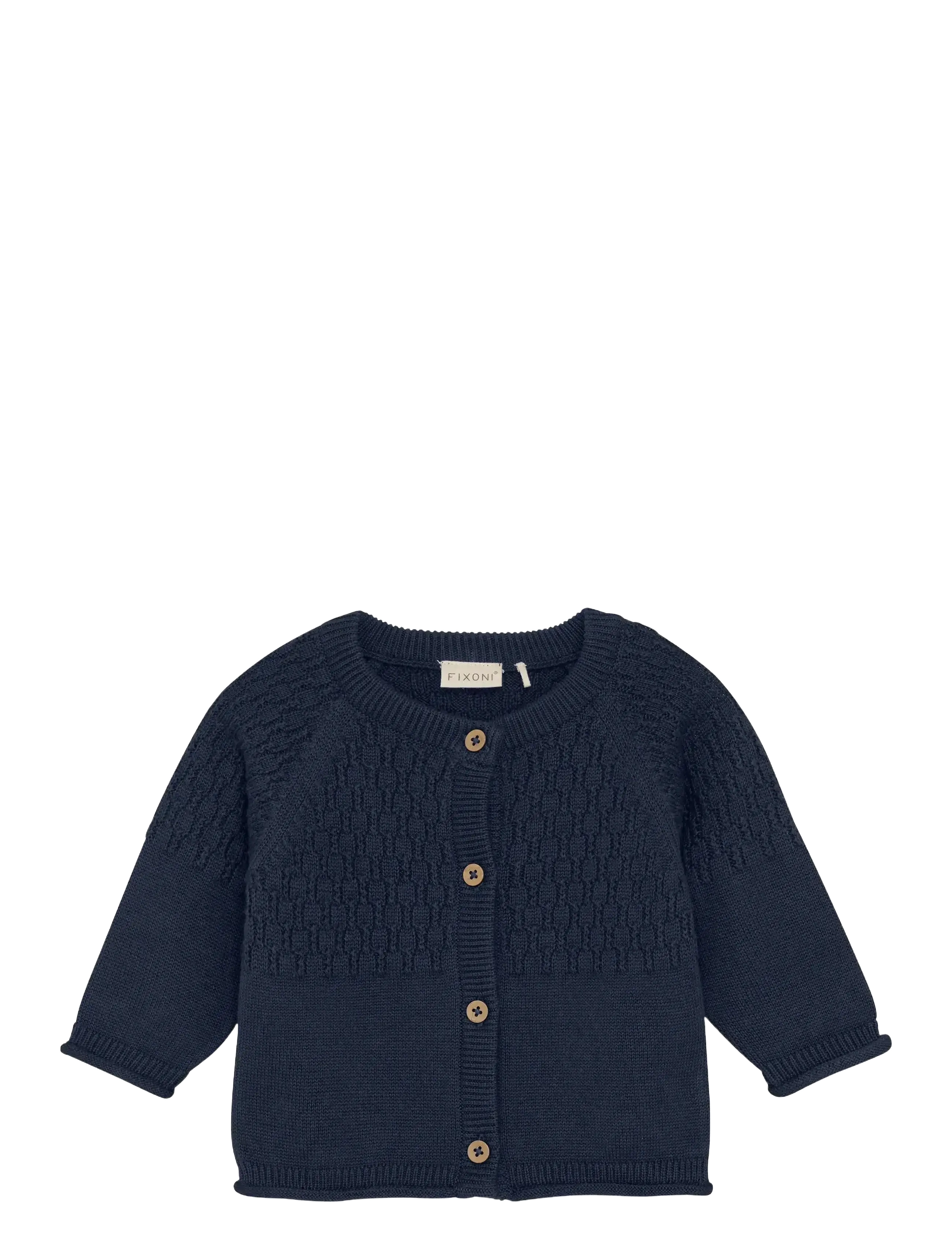 Fixoni Cardigan Knit, 74, Navy, Strik > Cardigans, Børn