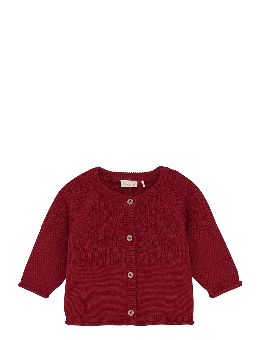 Fixoni - Cardigan Knit - koftor - syrah - 1