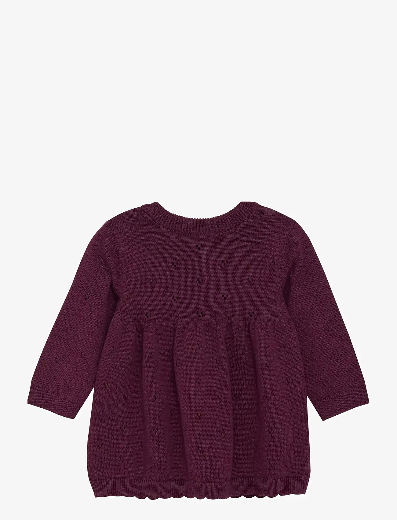 Fixoni - Dress Knit - pikkade varrukatega beebi kleidid - grape wine - 1