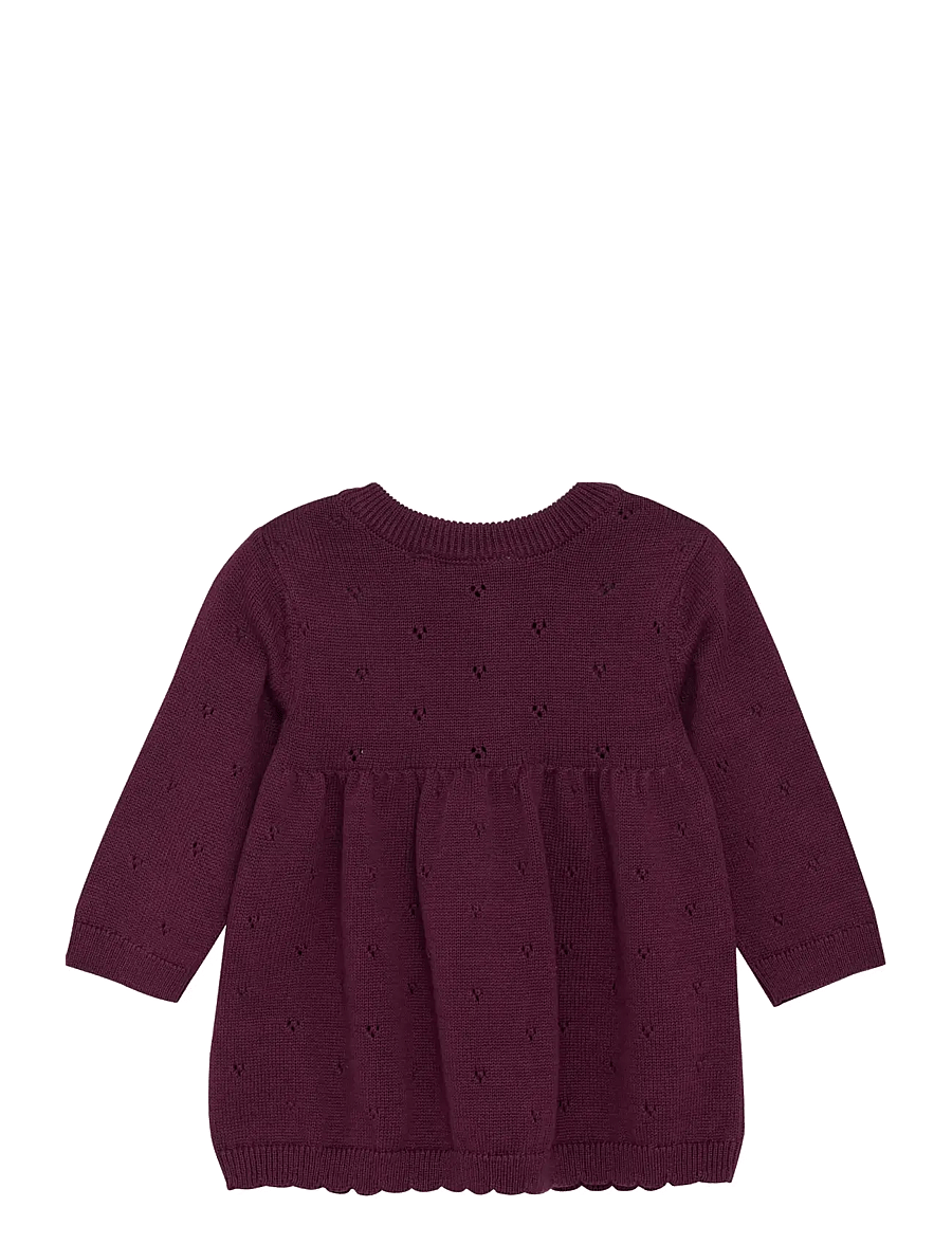Fixoni - Dress Knit - vauvojen pitkähihaiset mekot - grape wine - 1