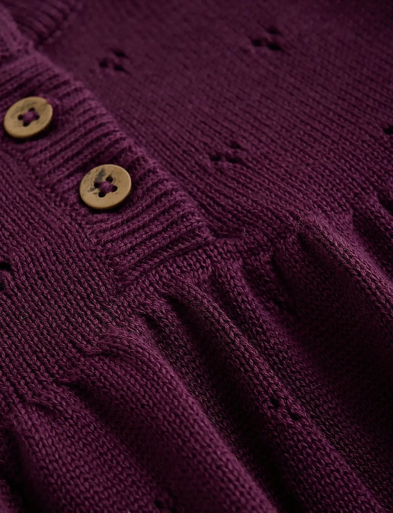 Fixoni - Dress Knit - pikkade varrukatega beebi kleidid - grape wine - 2