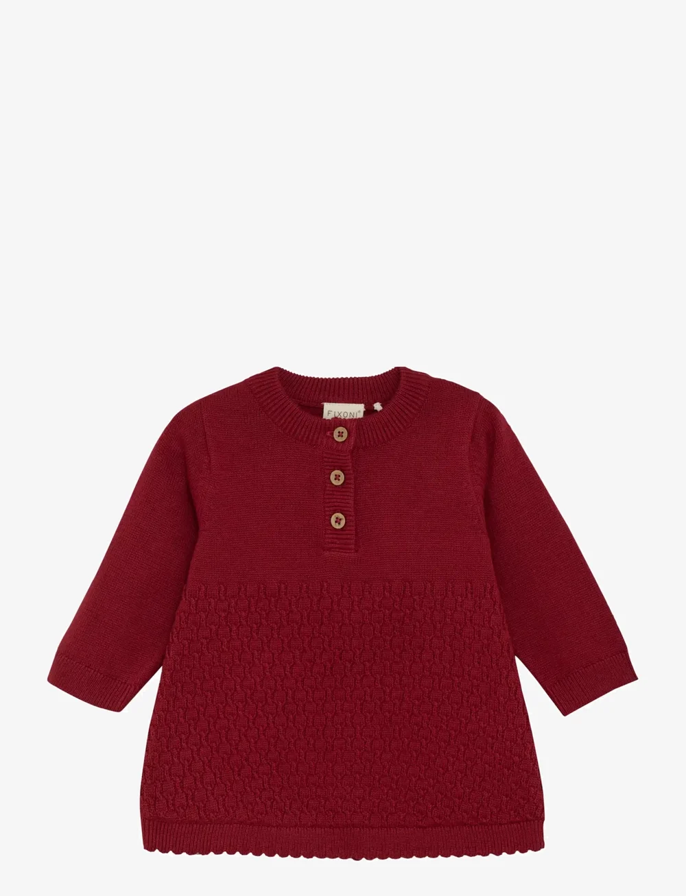 Fixoni - Dress Knit - långärmade babyklänningar - syrah - 0