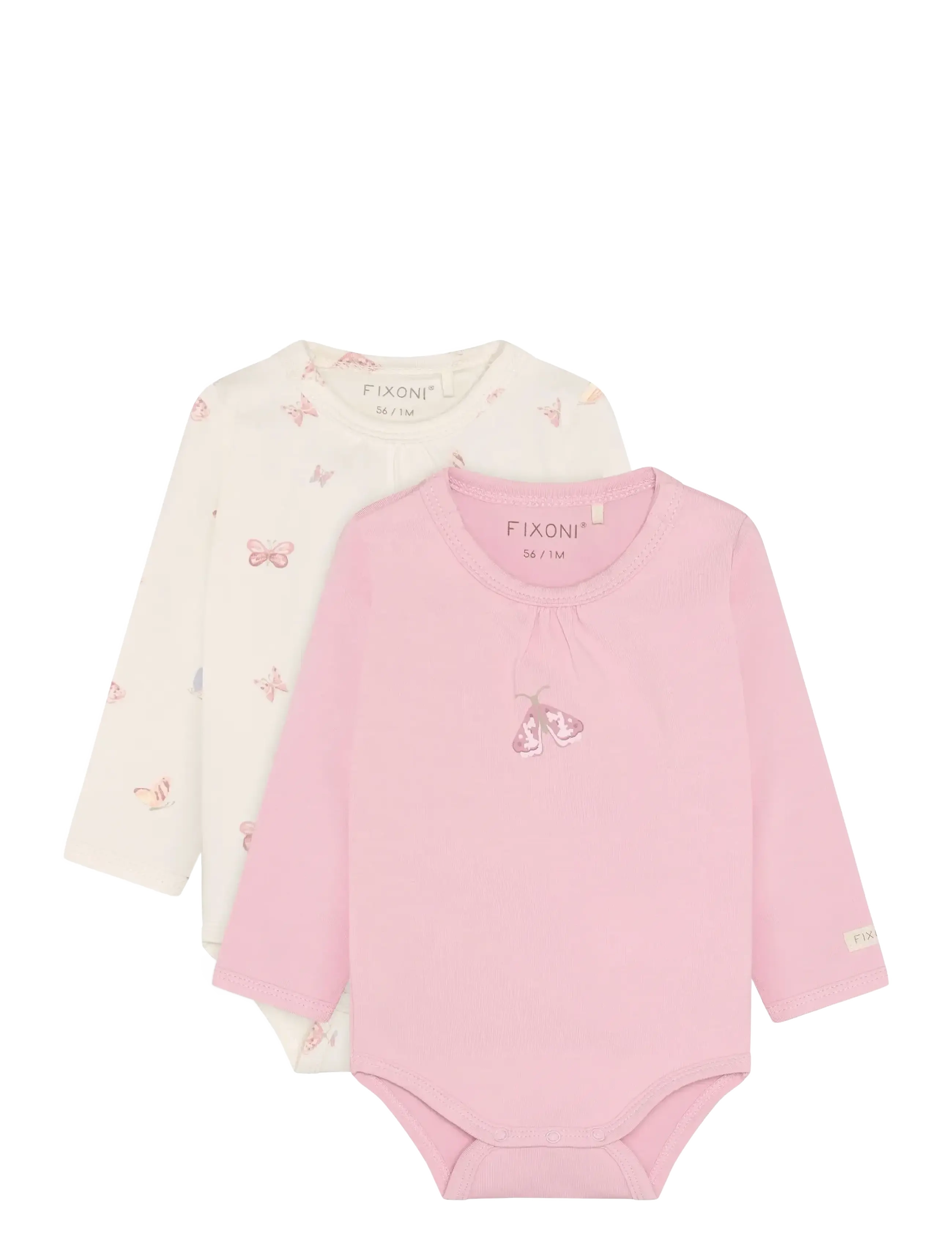 Fixoni Body LS 2-Pack - Bodies - BLEACHED MAUVE / pink/rose