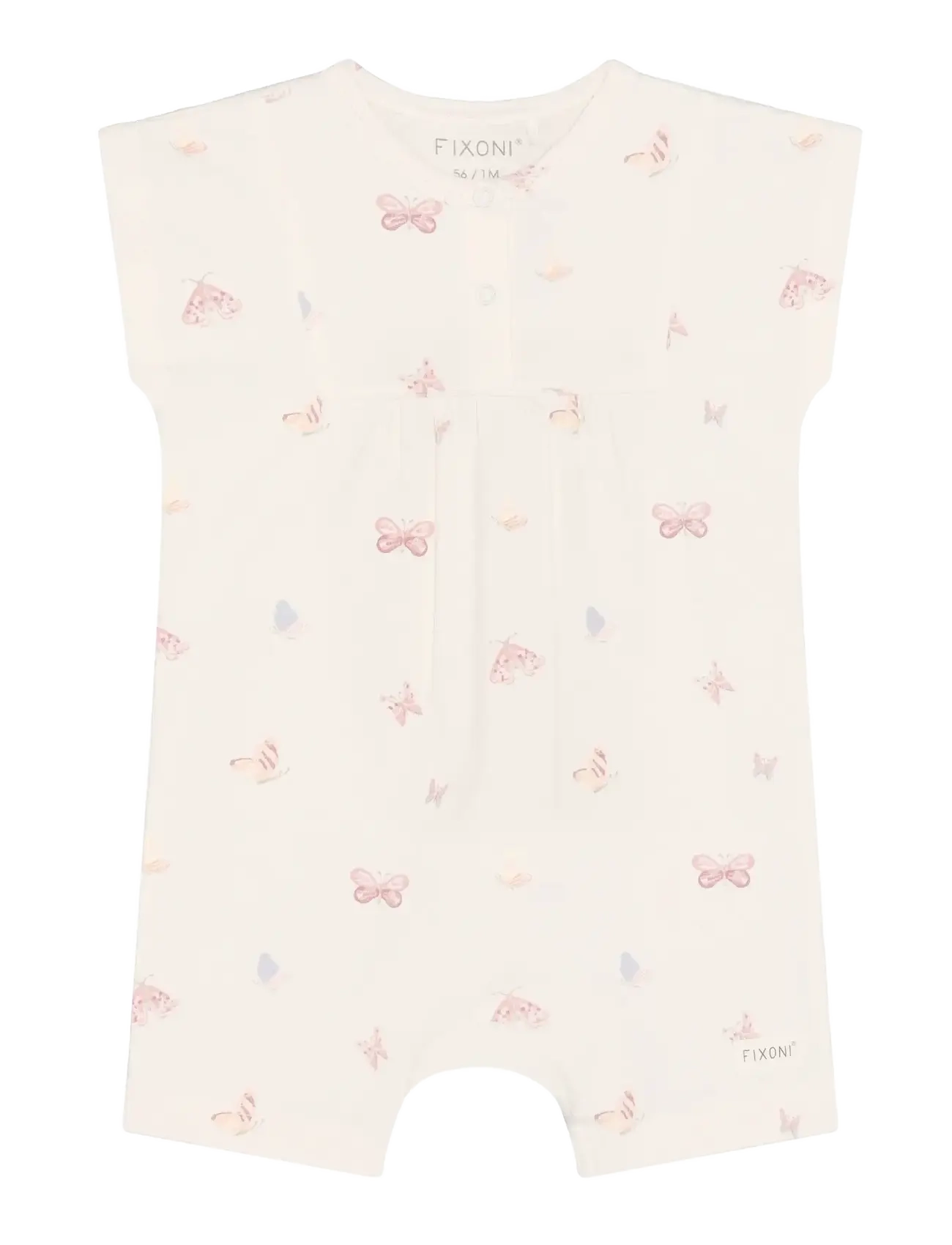 Fixoni Romper Ss, Børn, Bjørneprintet Romper, Cream, Str: 74