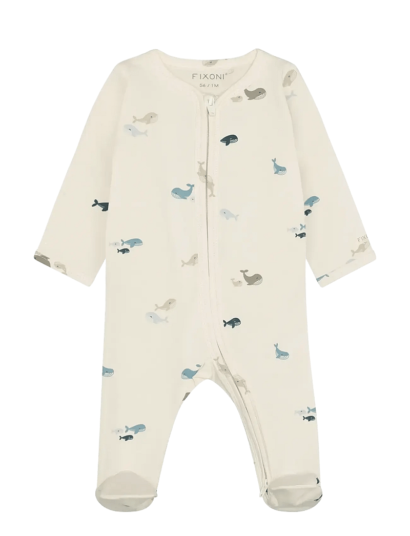 Fixoni - Nightsuit w. Feet - sleeping overalls - arctic ice - 0