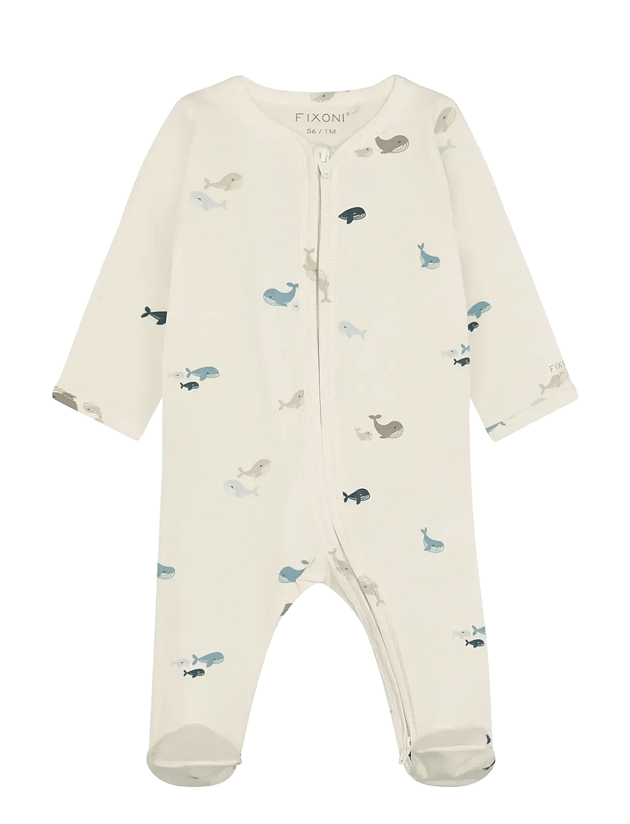 Fixoni - Nightsuit w. Feet - schlafoveralls - arctic ice - 0