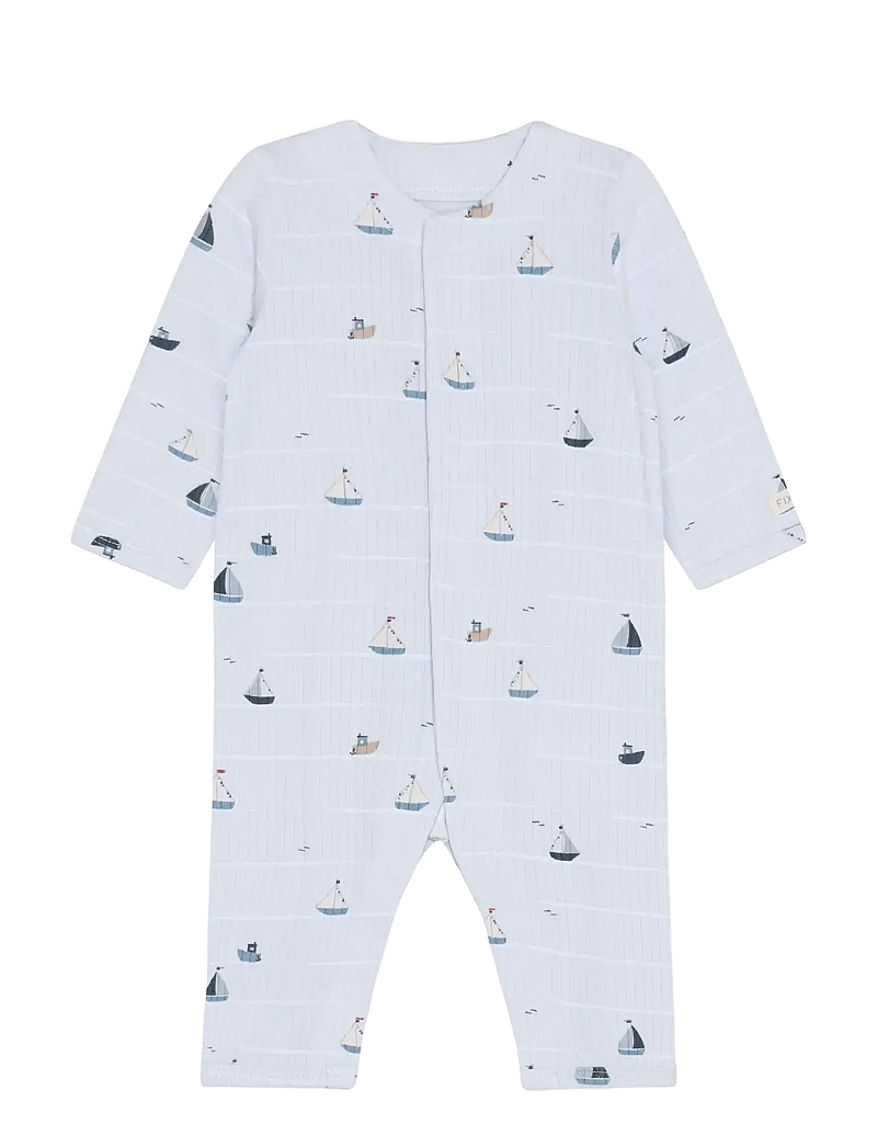 Fixoni - Romper LS Rib - pikkade varrukatega - arctic ice - 1