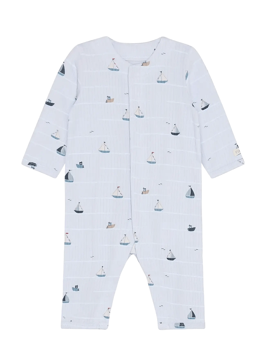 Fixoni - Romper LS Rib - pikkade varrukatega - arctic ice - 1
