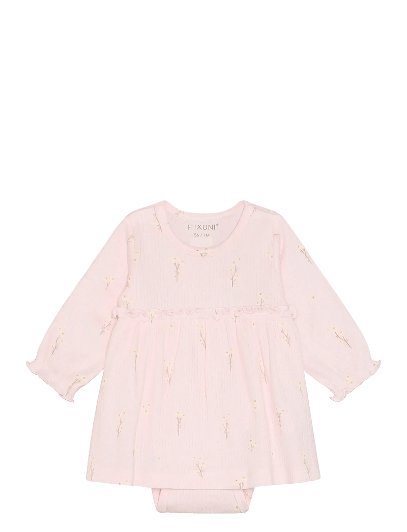 Fixoni - Body Dress LS Rib - pikkade varrukatega beebi kleidid - potpourri - 0