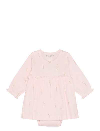 Fixoni Body Dress LS Rib - Långärmade babyklänningar - POTPOURRI / pink/rose