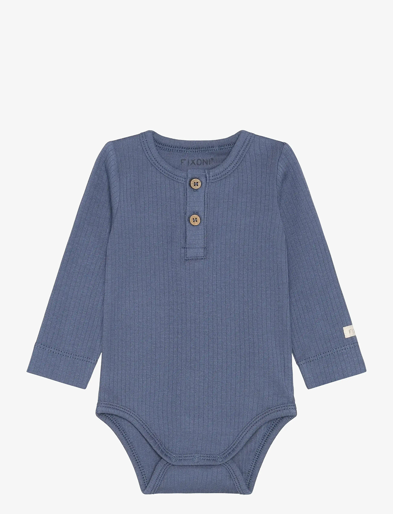 Fixoni - Body LS Rib - langærmede bodyer - vintage indigo - 0