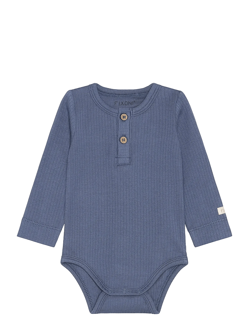 Fixoni - Body LS Rib - langærmede bodyer - vintage indigo - 0