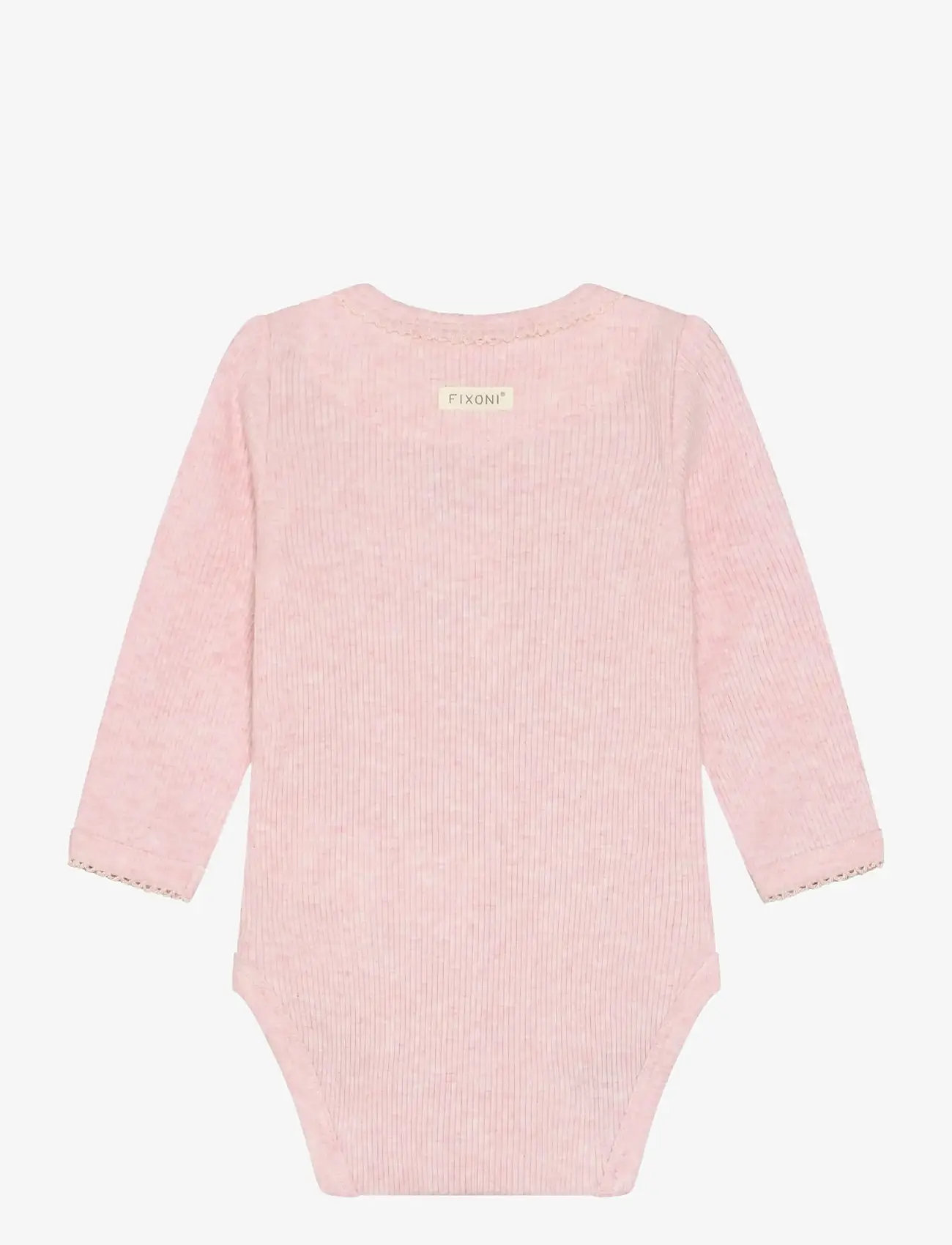 Fixoni - Body LS Melange Rib - langærmede bodyer - bleached mauve melange - 1