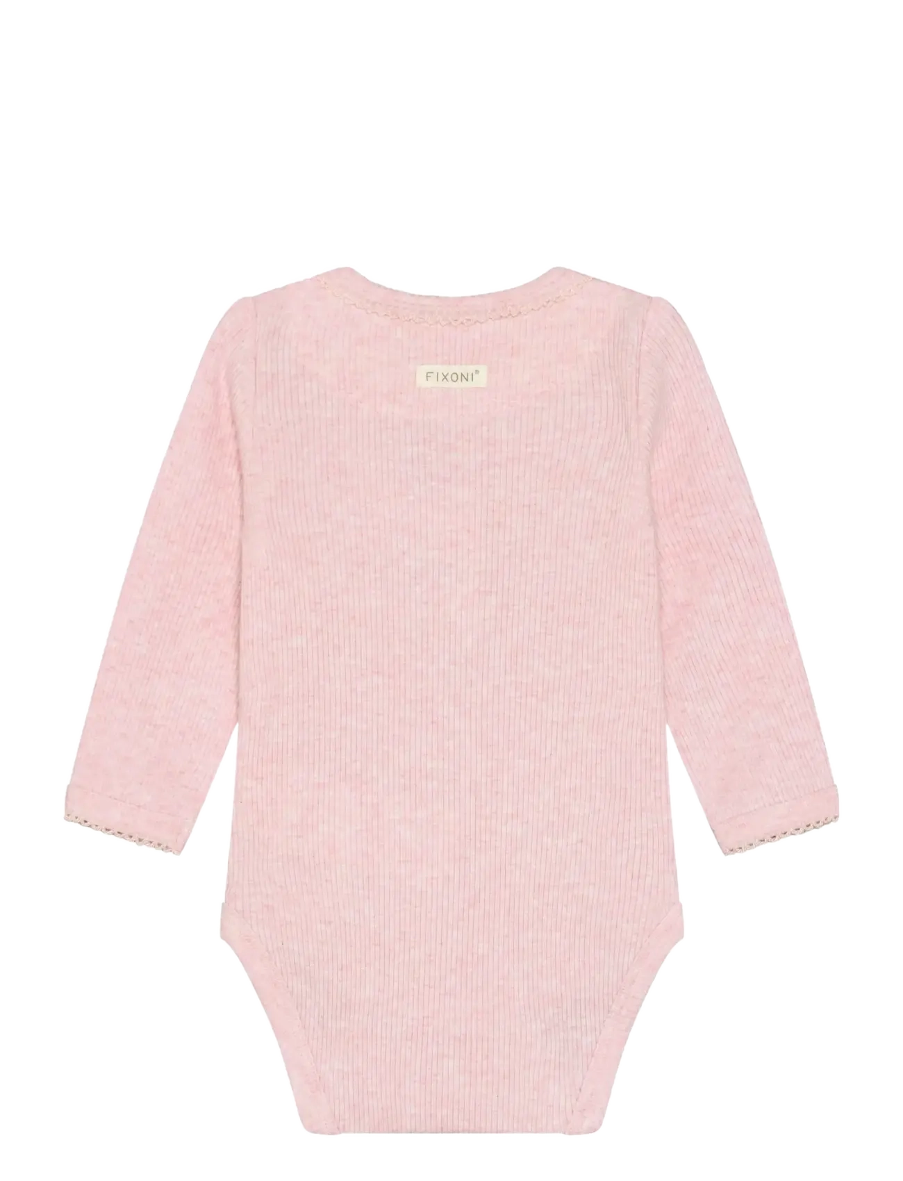 Fixoni - Body LS Melange Rib - langærmede bodyer - bleached mauve melange - 1