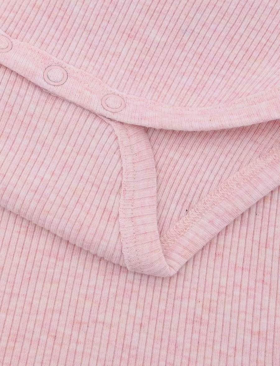 Fixoni - Body LS Melange Rib - rompers met lange mouwen - bleached mauve melange - 2