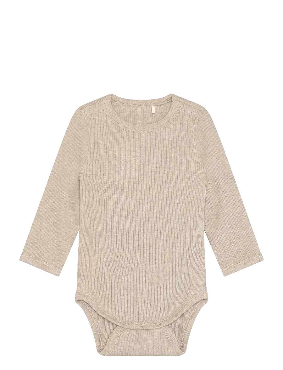 Fixoni - Body LS Melange Rib - langärmelige bodys - pure cashmere melange - 0