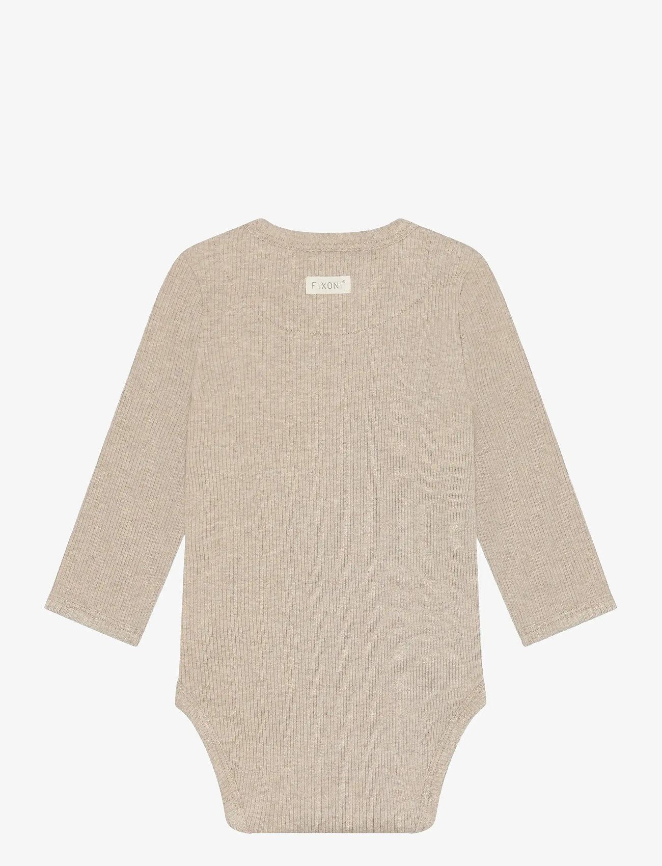 Fixoni - Body LS Melange Rib - langærmede bodyer - pure cashmere melange - 1
