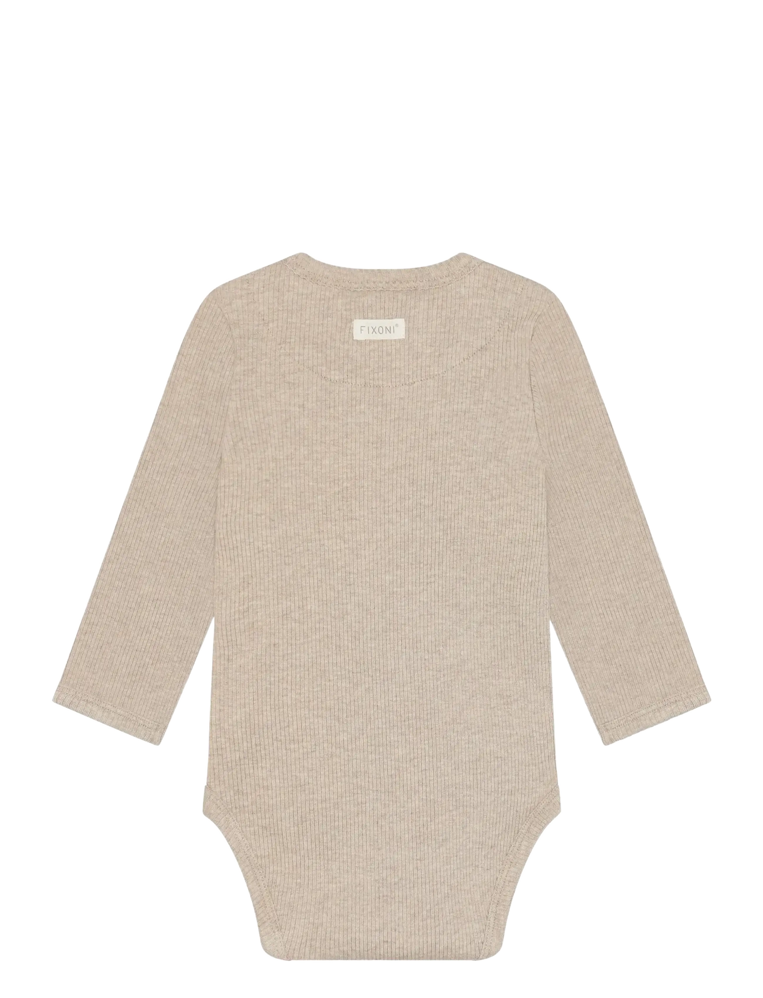 Fixoni - Body LS Melange Rib - langærmede bodyer - pure cashmere melange - 1