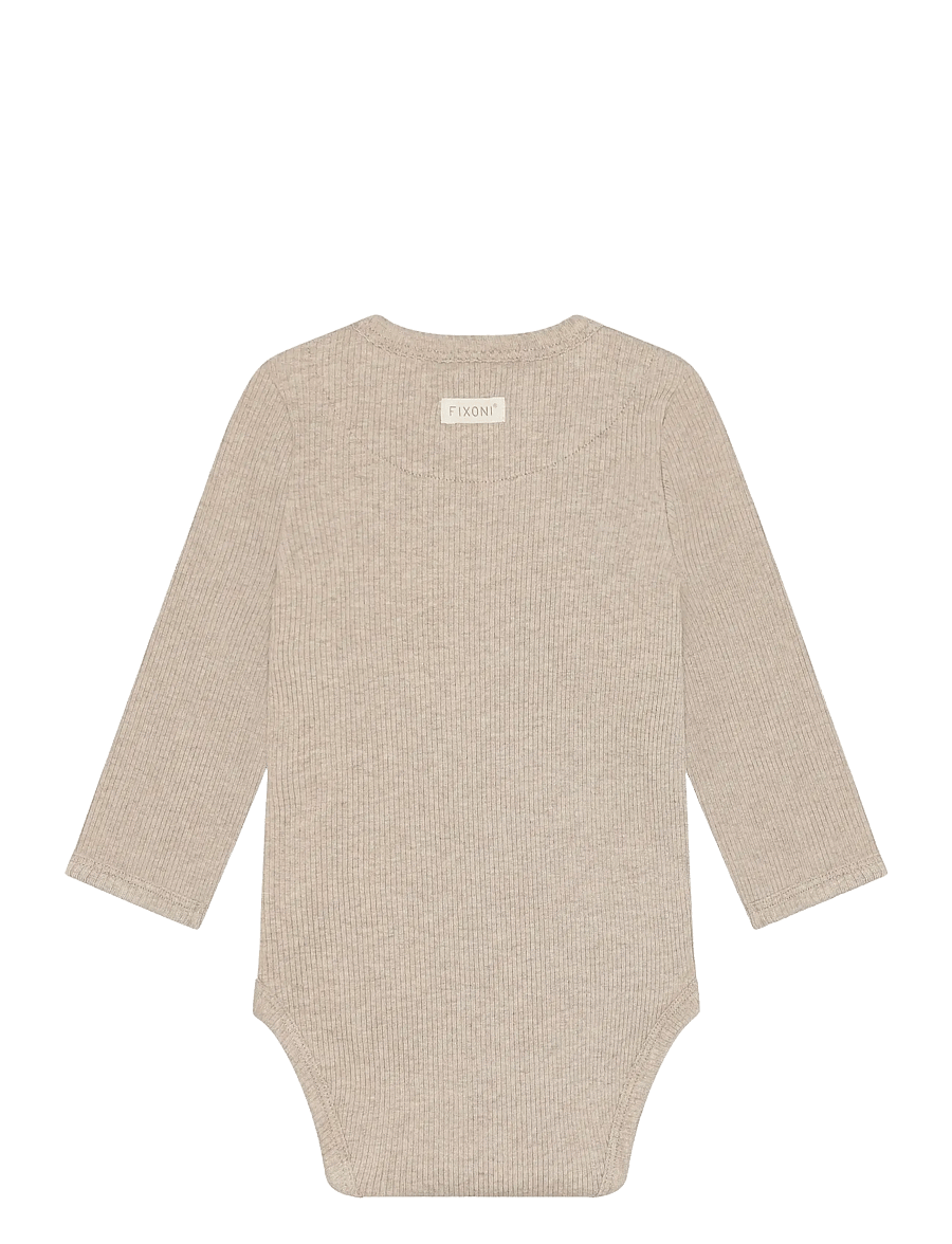 Fixoni - Body LS Melange Rib - langärmelige bodys - pure cashmere melange - 1