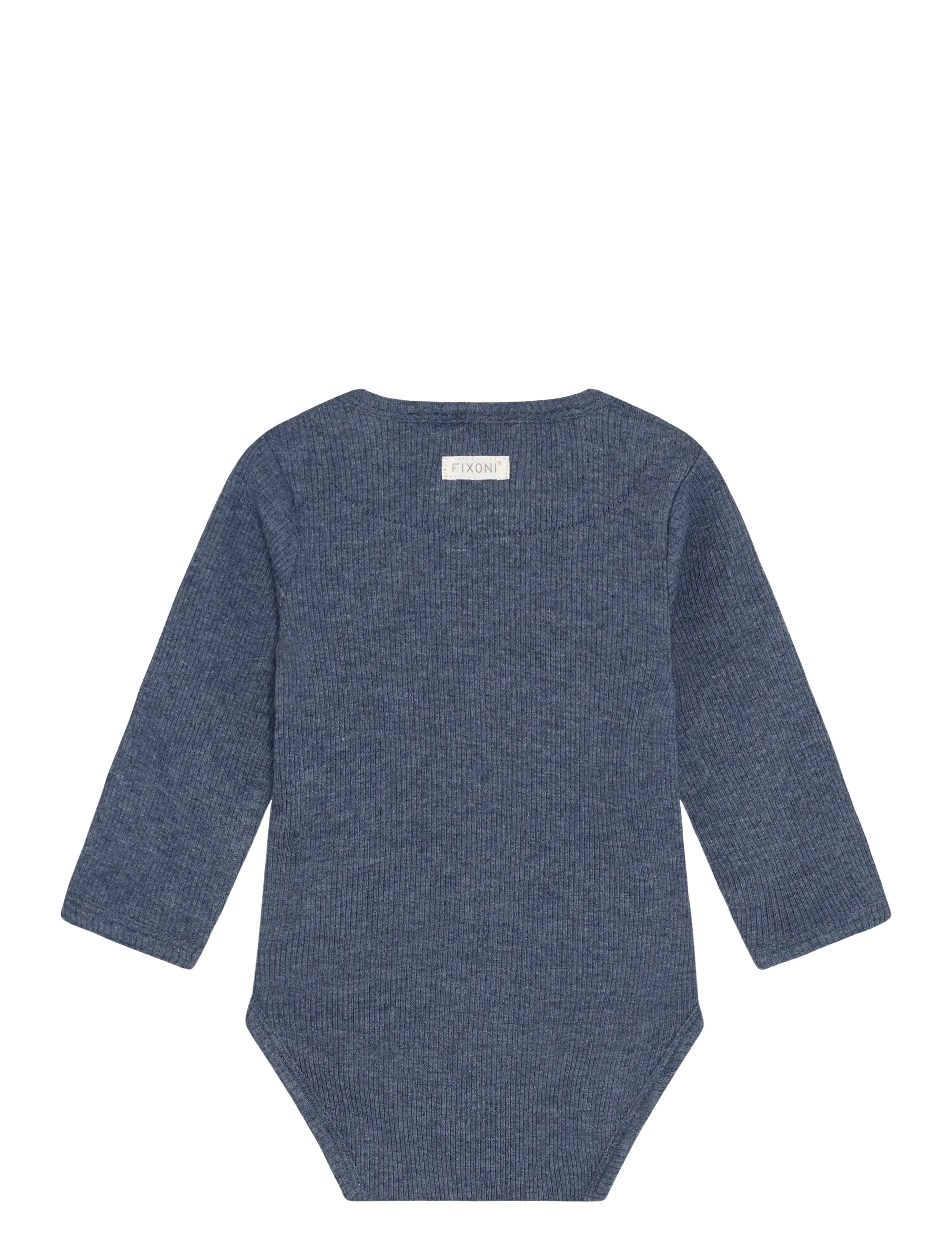 Fixoni - Body LS Melange Rib - långärmade bodies - vintage indigo melange - 1