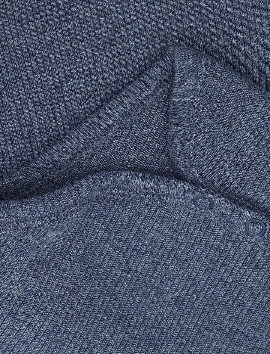 Fixoni - Body LS Melange Rib - langærmede bodyer - vintage indigo melange - 2