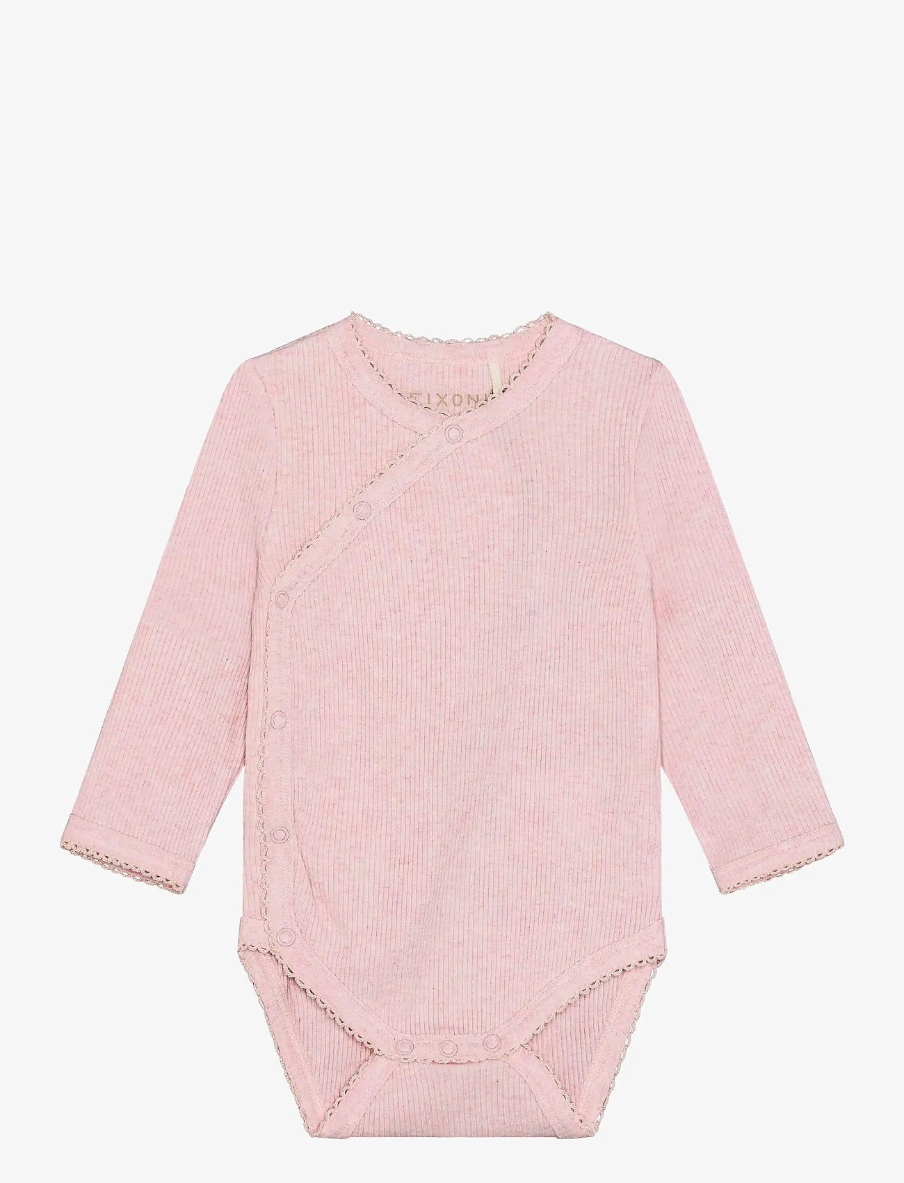 Fixoni - Wrap Body LS Melange Rib - langærmede - bleached mauve melange - 0