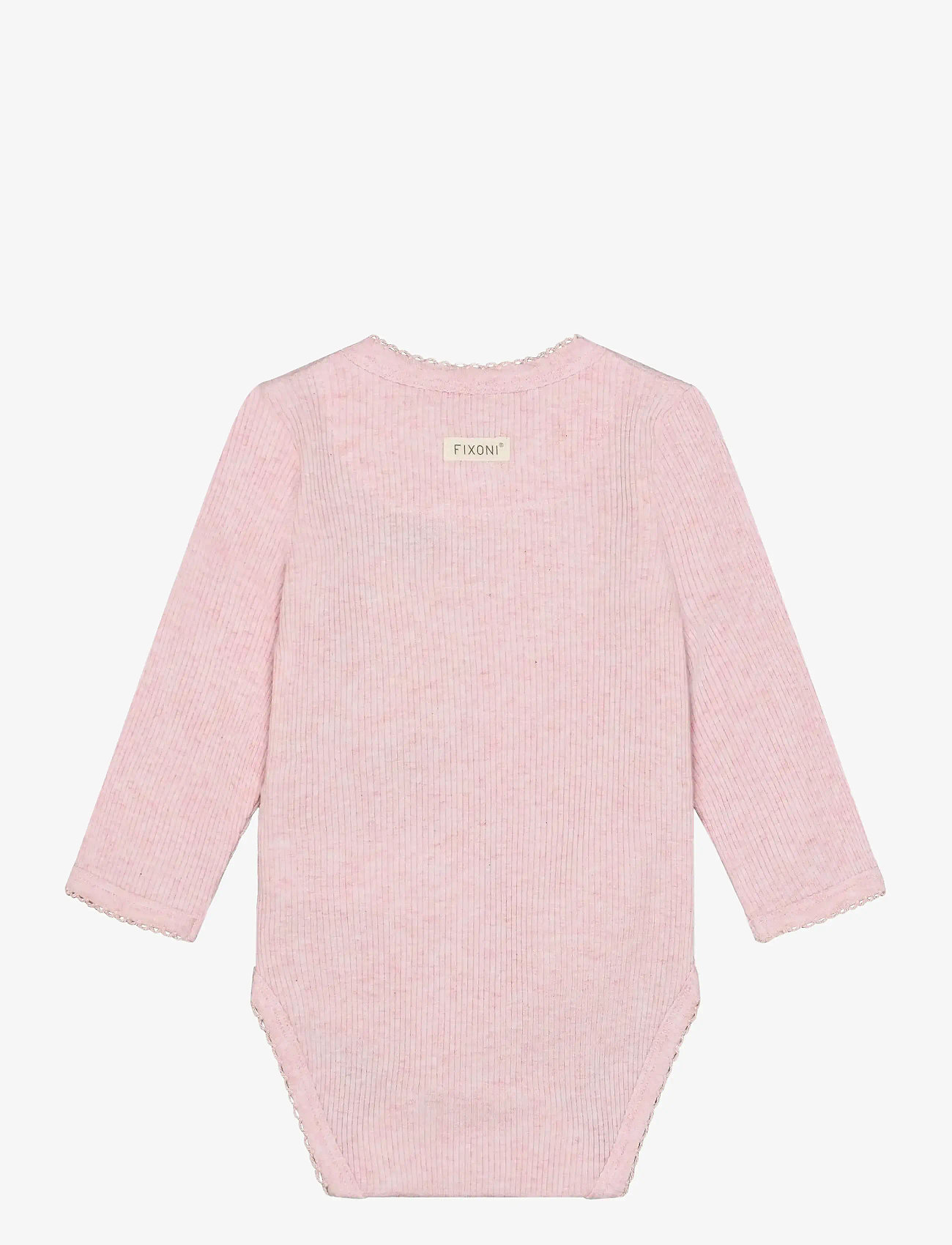 Fixoni - Wrap Body LS Melange Rib - langærmede - bleached mauve melange - 1