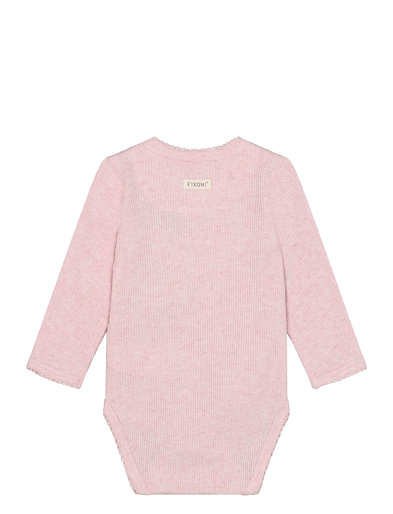 Fixoni - Wrap Body LS Melange Rib - langærmede - bleached mauve melange - 1