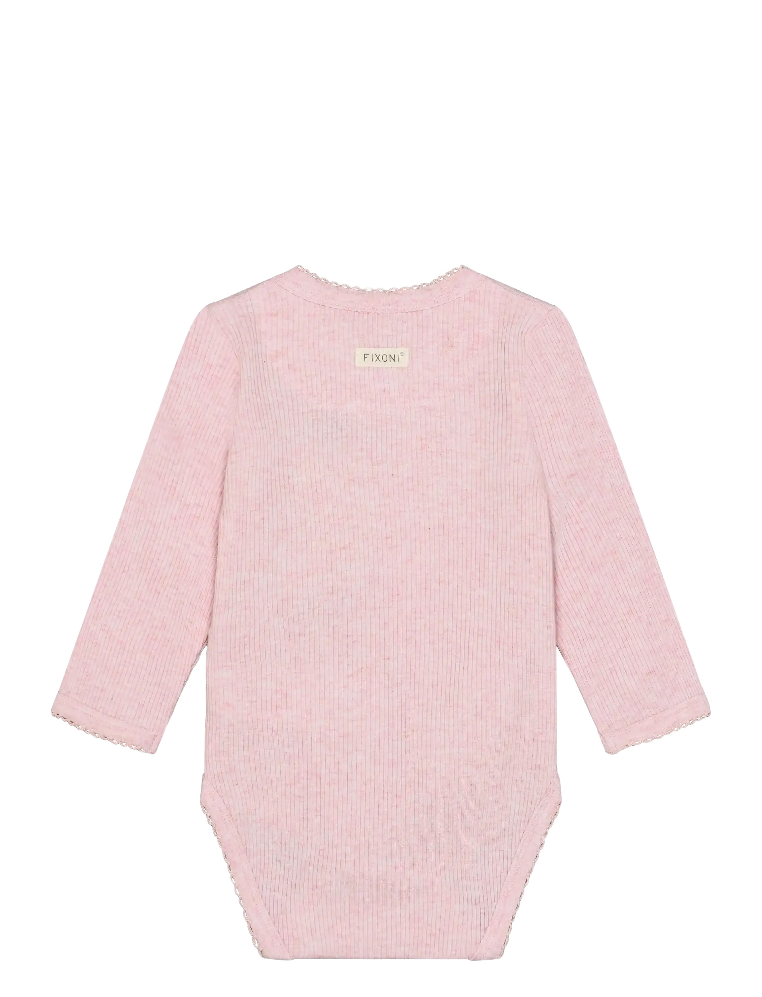 Fixoni - Wrap Body LS Melange Rib - langärmelig - bleached mauve melange - 1