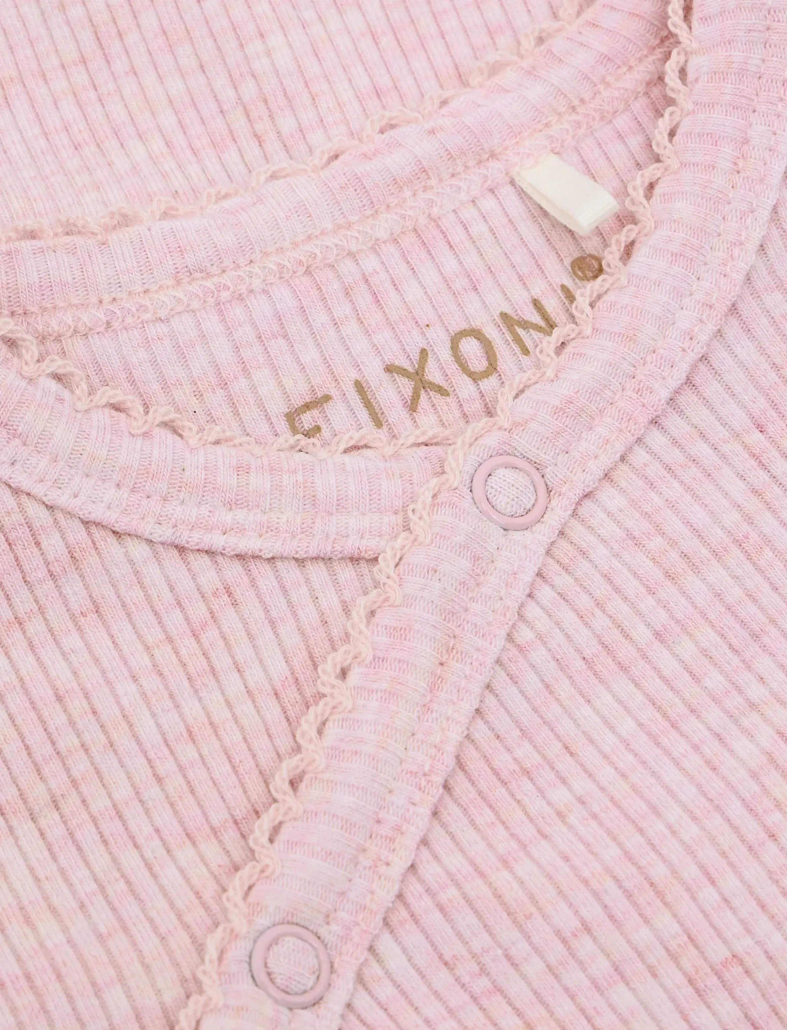 Fixoni - Wrap Body LS Melange Rib - langärmelig - bleached mauve melange - 2