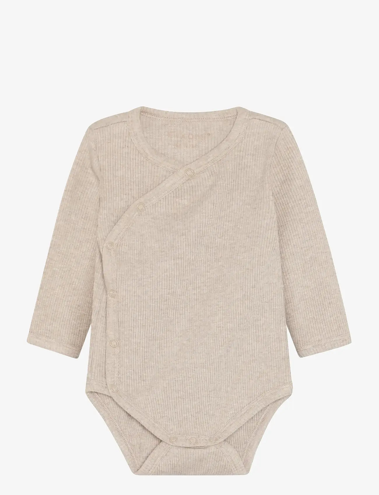 Fixoni - Wrap Body LS Melange Rib - pikkade varrukatega bodid - pure cashmere melange - 0