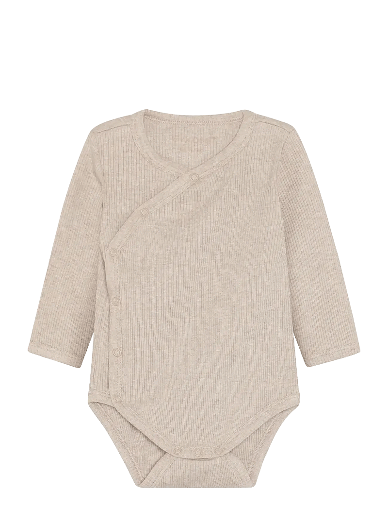Fixoni - Wrap Body LS Melange Rib - pikkade varrukatega bodid - pure cashmere melange - 0