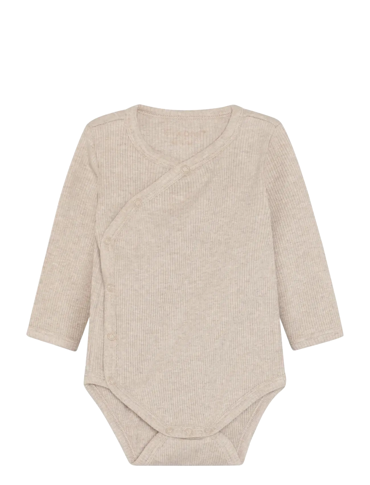 Fixoni Wrap Body LS Melange Rib - Bodies - PURE CASHMERE MELANGE / beige