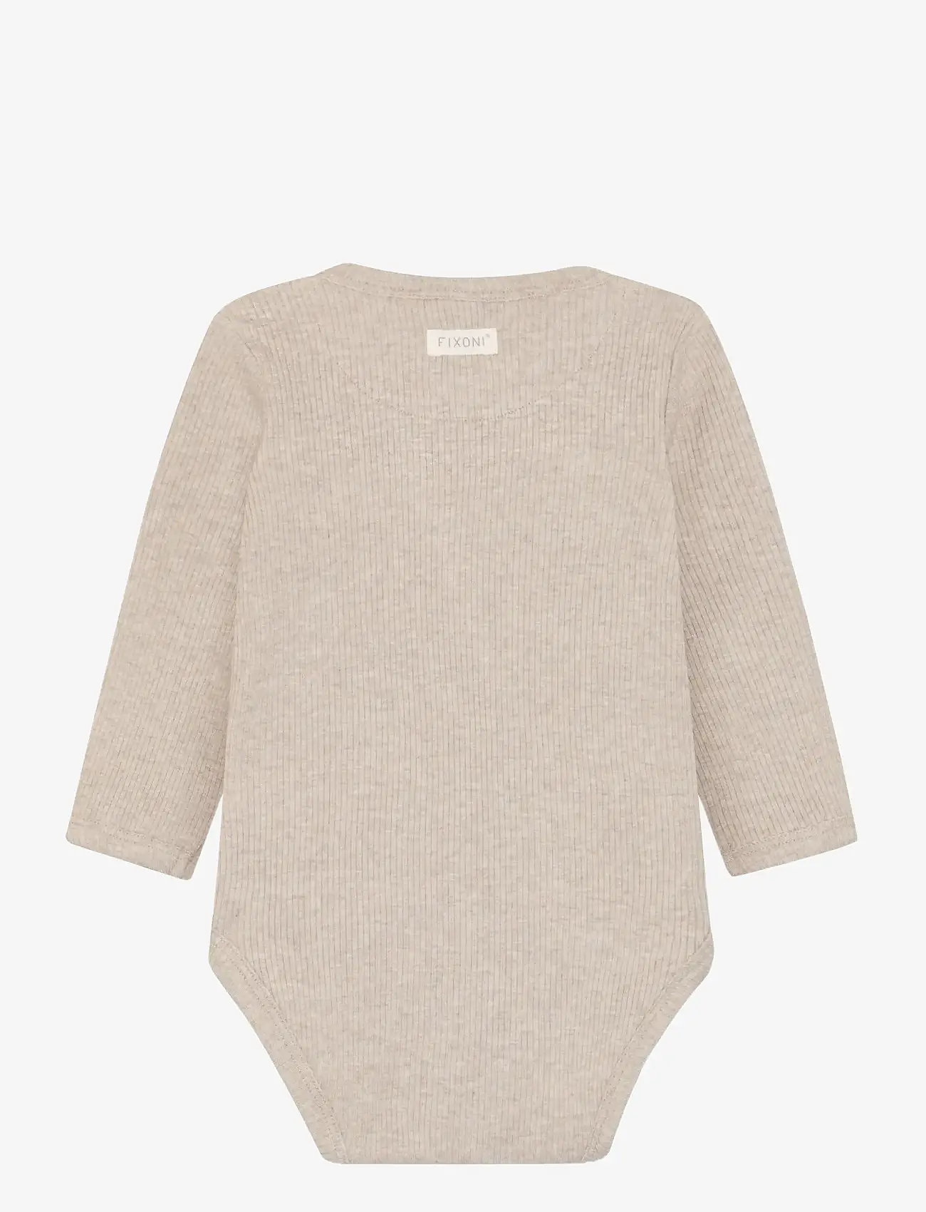 Fixoni - Wrap Body LS Melange Rib - pikkade varrukatega bodid - pure cashmere melange - 1