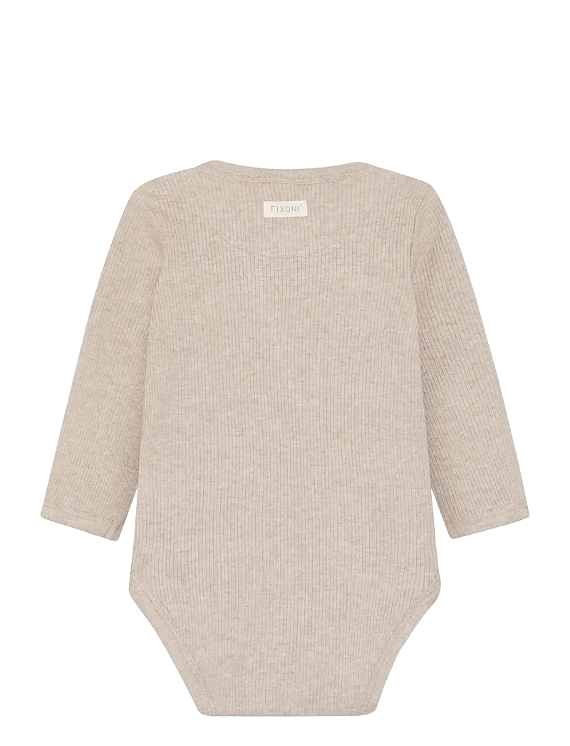 Fixoni - Wrap Body LS Melange Rib - pikkade varrukatega bodid - pure cashmere melange - 1