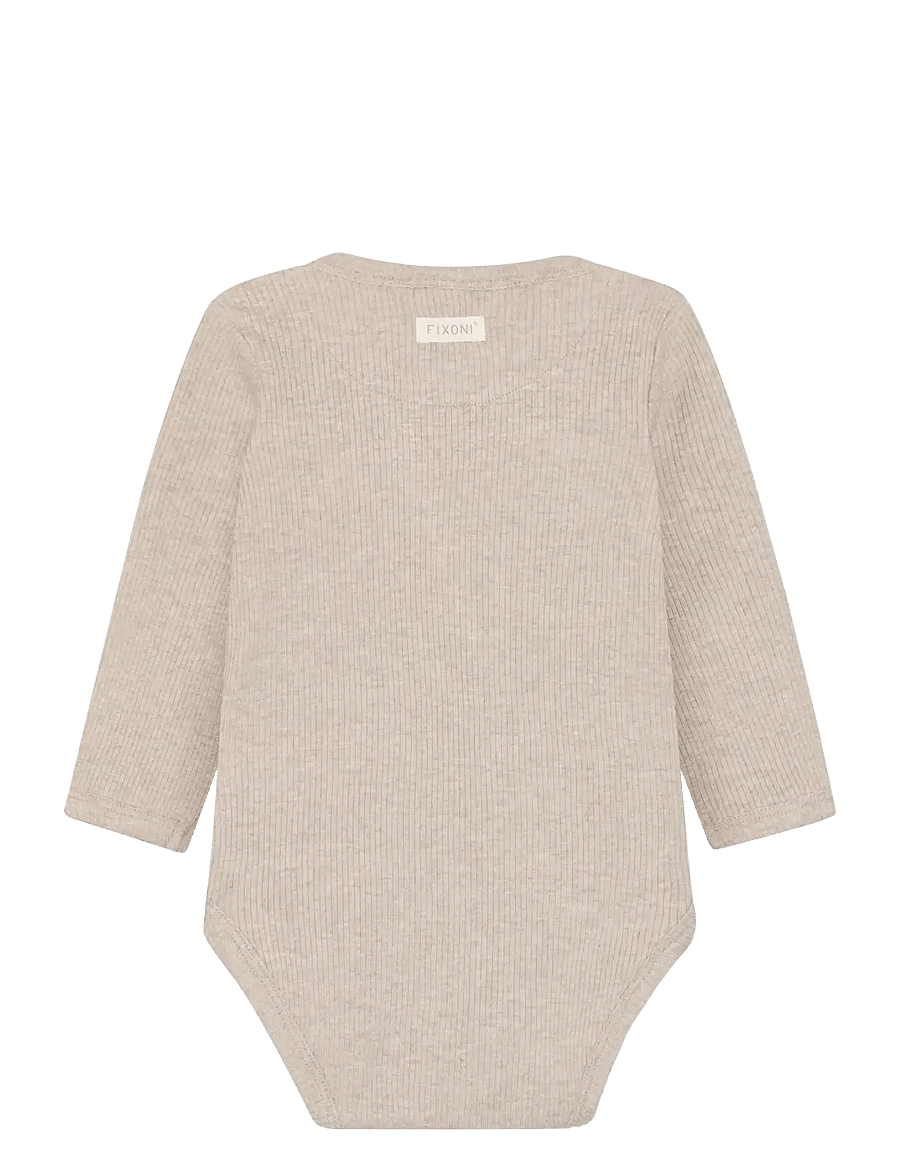 Fixoni - Wrap Body LS Melange Rib - pikkade varrukatega - pure cashmere melange - 1