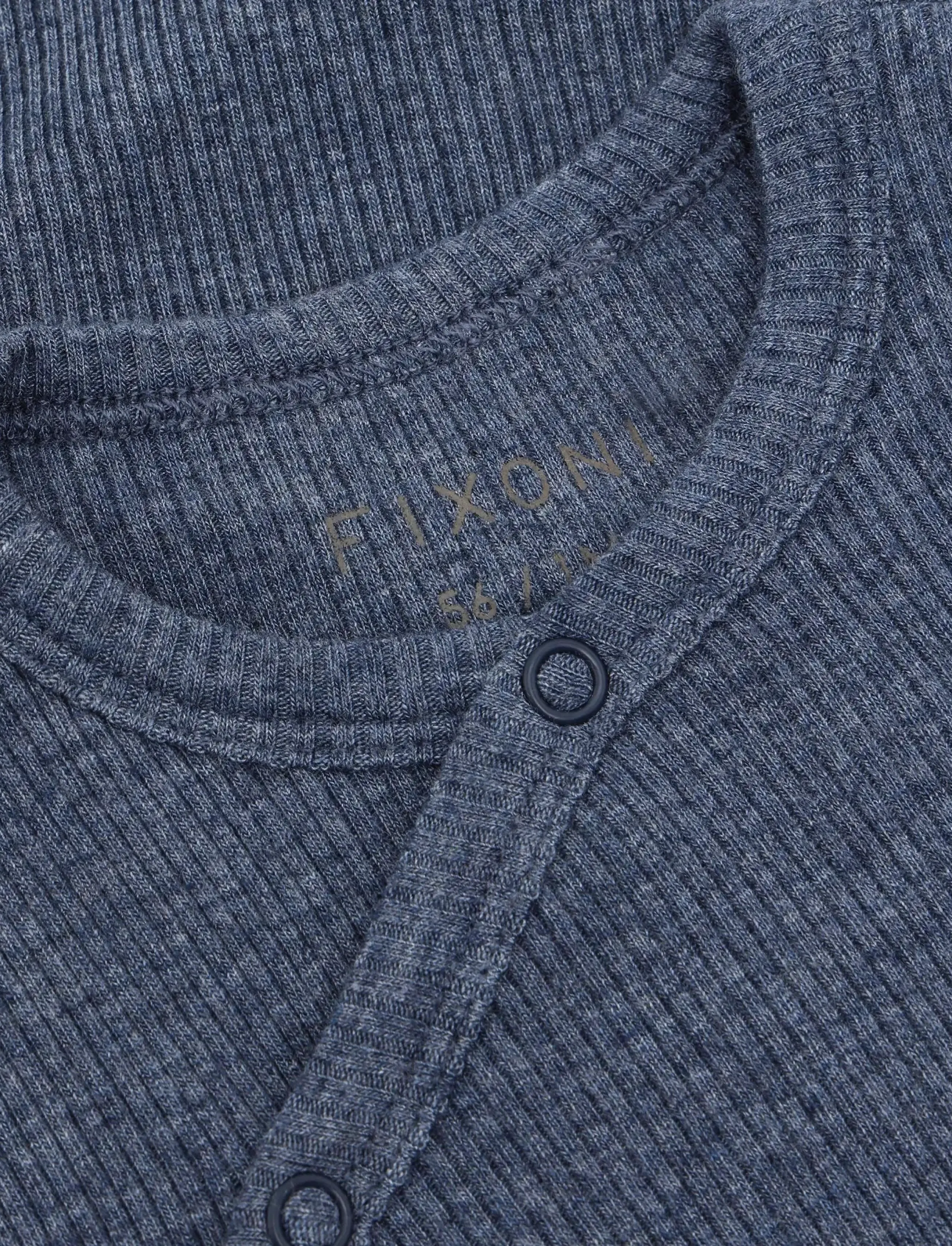 Fixoni - Wrap Body LS Melange Rib - långärmade - vintage indigo melange - 2