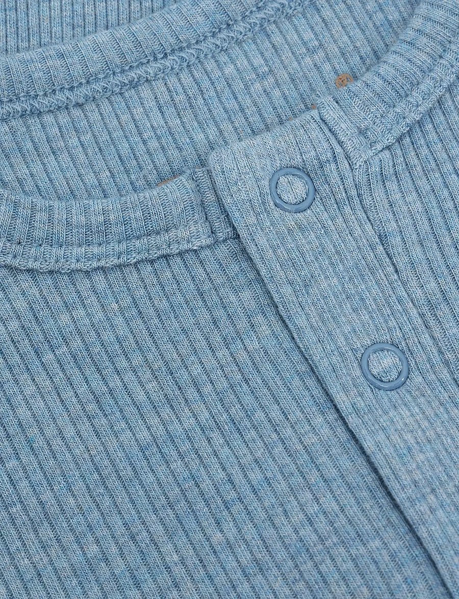 Fixoni - Rompers LS Melange Rib - långärmade - mountain spring melange - 2