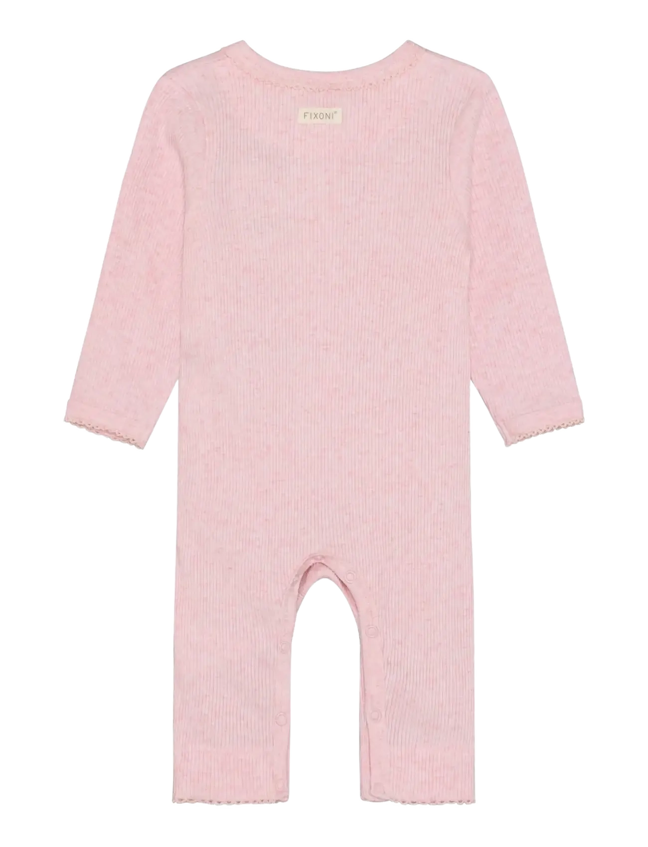Fixoni - Rompers LS Melange Rib - langærmede - bleached mauve melange - 1