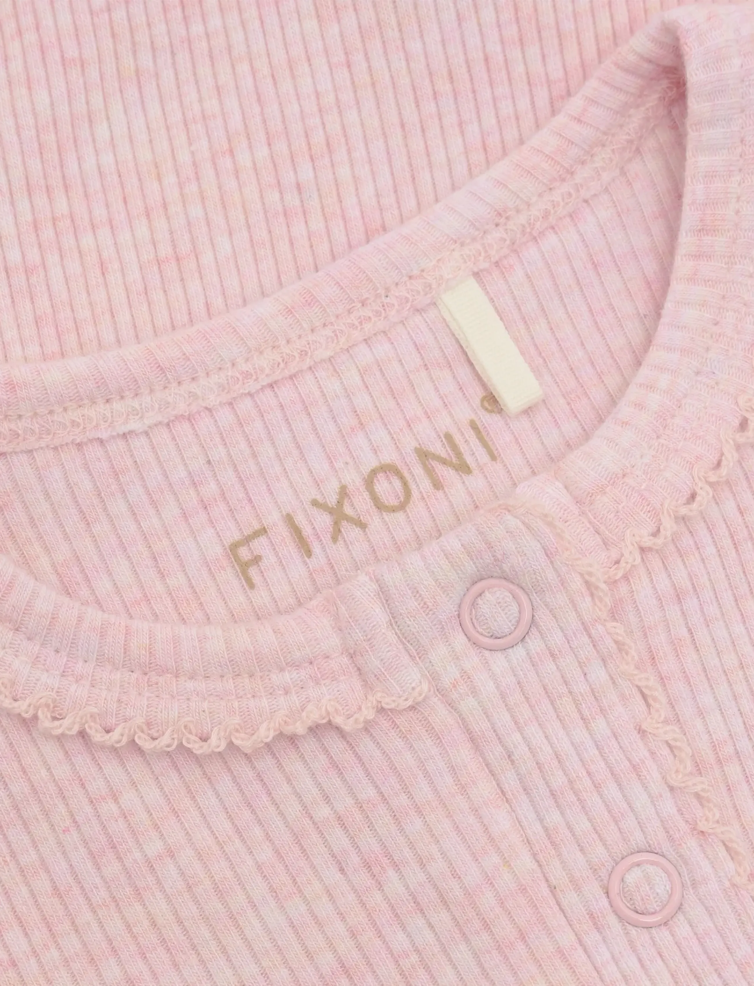 Fixoni - Rompers LS Melange Rib - langærmede - bleached mauve melange - 2
