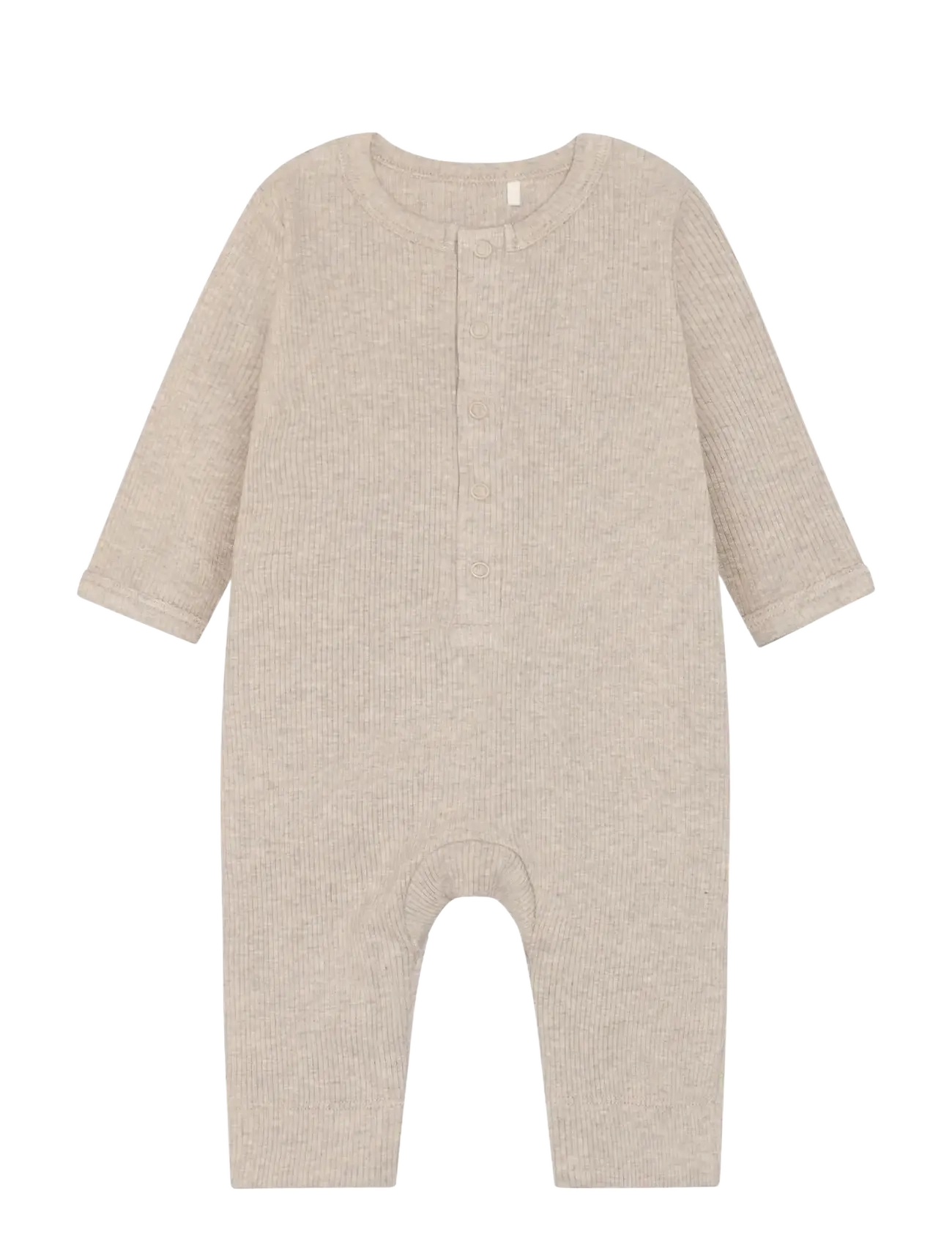 Fixoni Rompers LS Melange Rib - Långärmade bodysuits - PURE CASHMERE MELANGE / beige