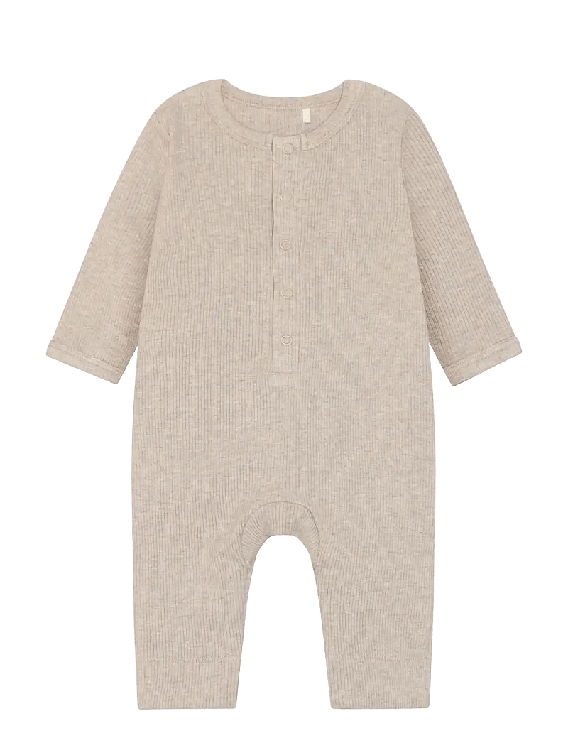 Fixoni - Rompers LS Melange Rib - langærmede - pure cashmere melange - 0