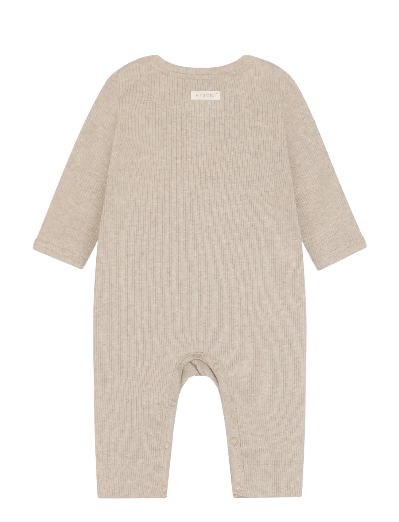 Fixoni - Rompers LS Melange Rib - långärmade - pure cashmere melange - 1