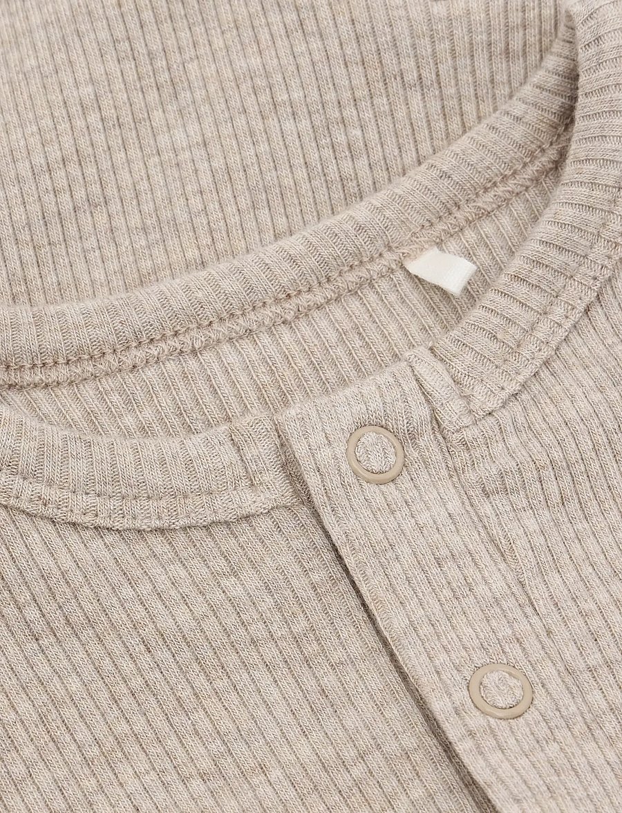Fixoni - Rompers LS Melange Rib - långärmade - pure cashmere melange - 2