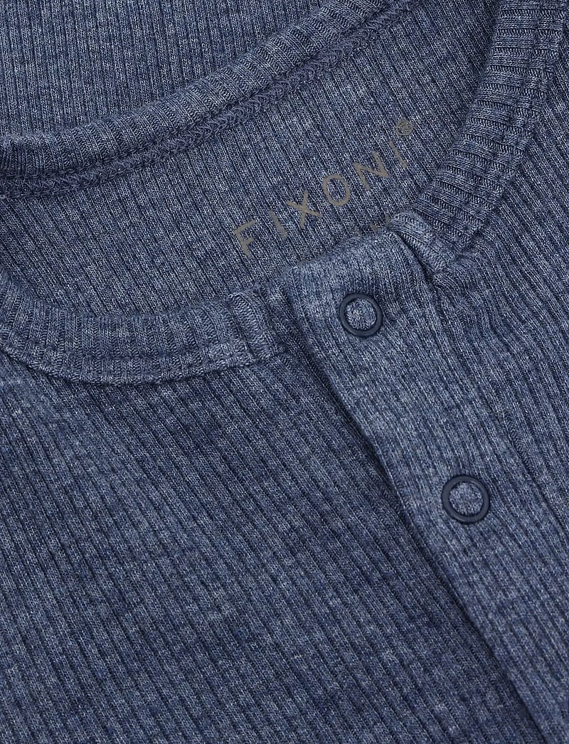 Fixoni - Rompers LS Melange Rib - långärmade - vintage indigo melange - 2
