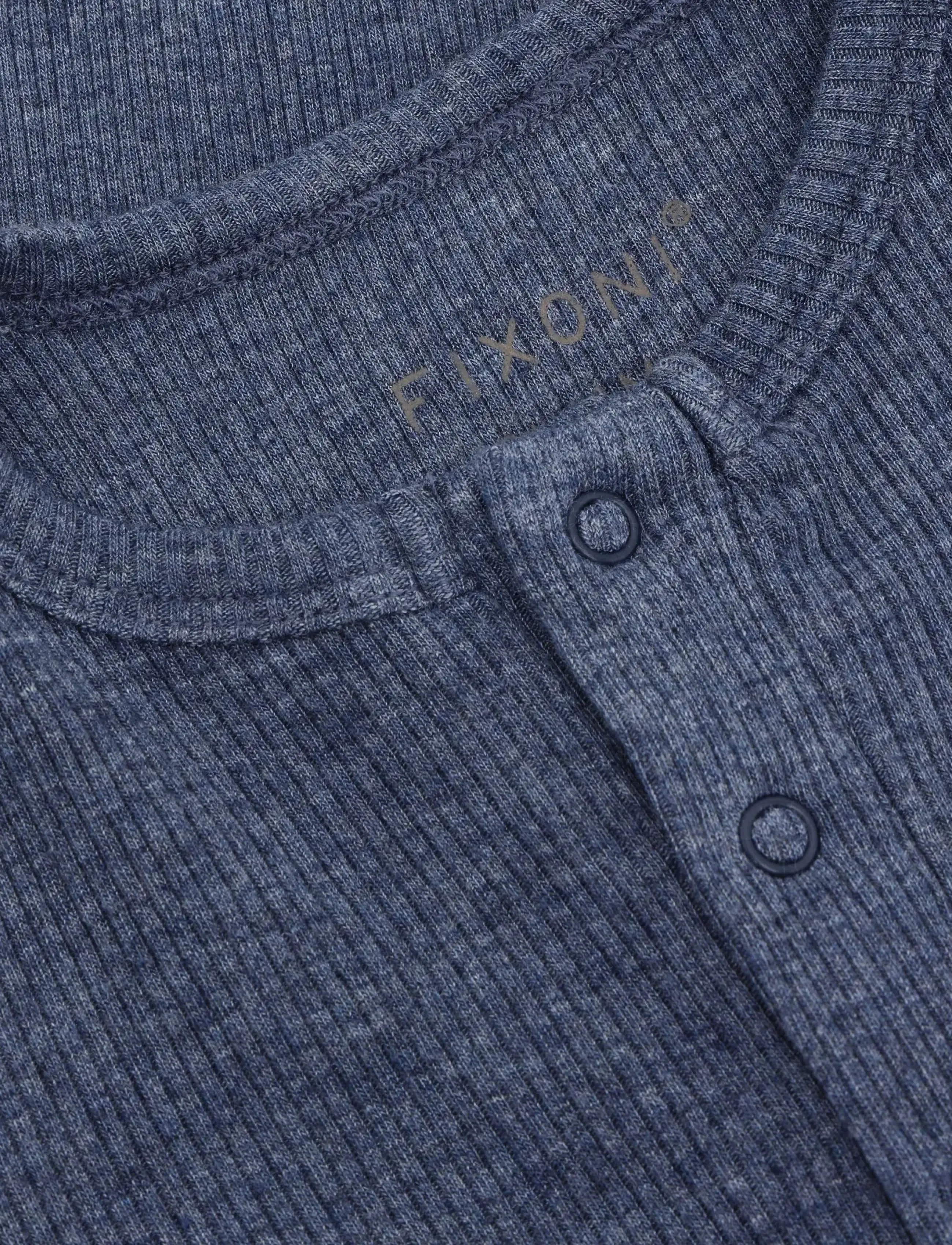 Fixoni - Rompers LS Melange Rib - pikkade varrukatega - vintage indigo melange - 2