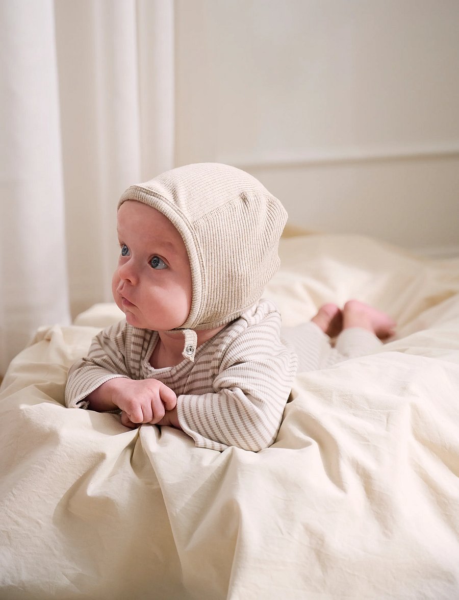 Fixoni - Helmet Melange Rib - babymützen - pure cashmere melange - 0