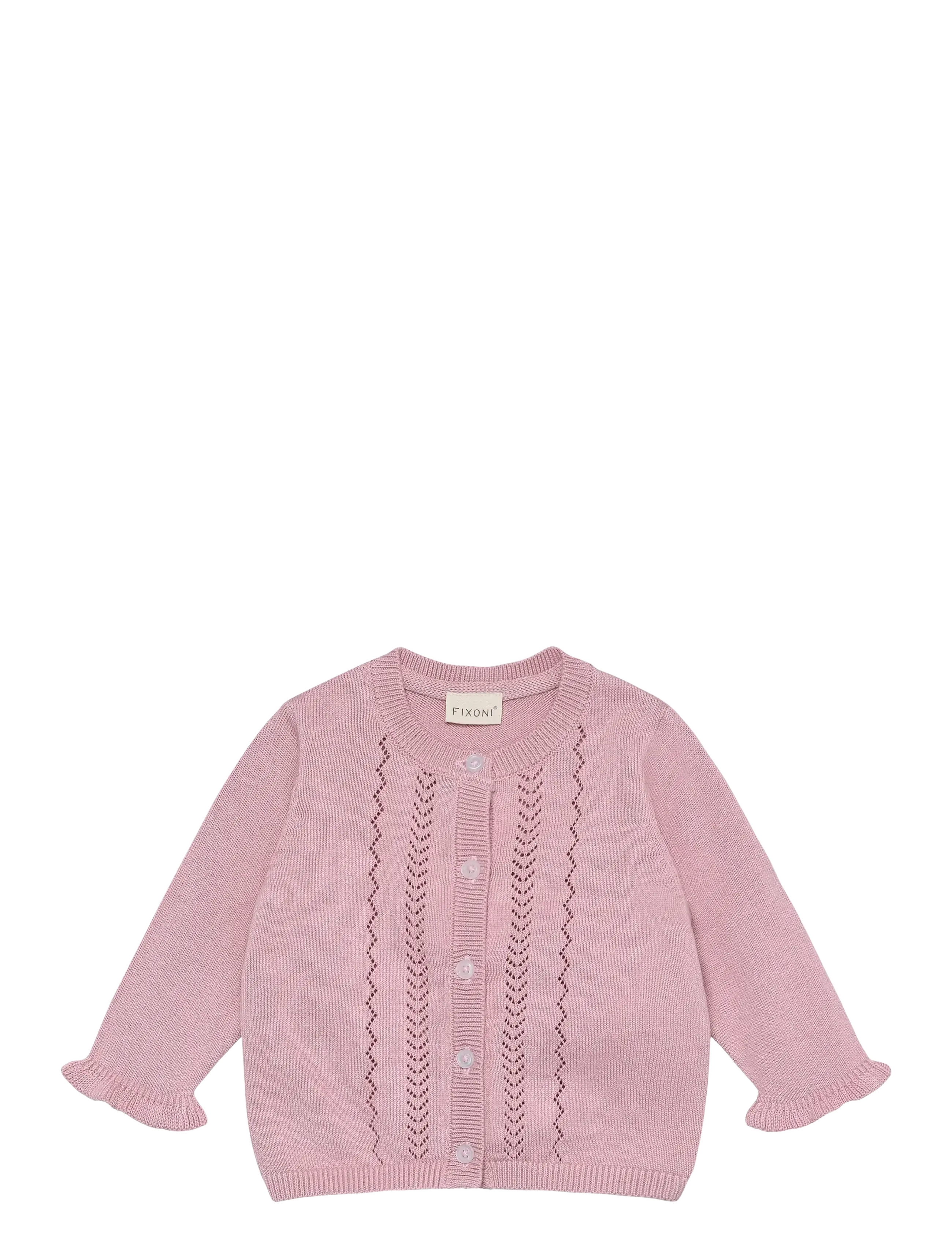 Fixoni Cardigan Knit - Stickat - BLEACHED MAUVE / pink/rose