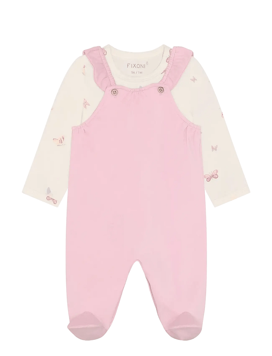 Fixoni - Set w. Body and Romper - sets mit body - bleached mauve - 0