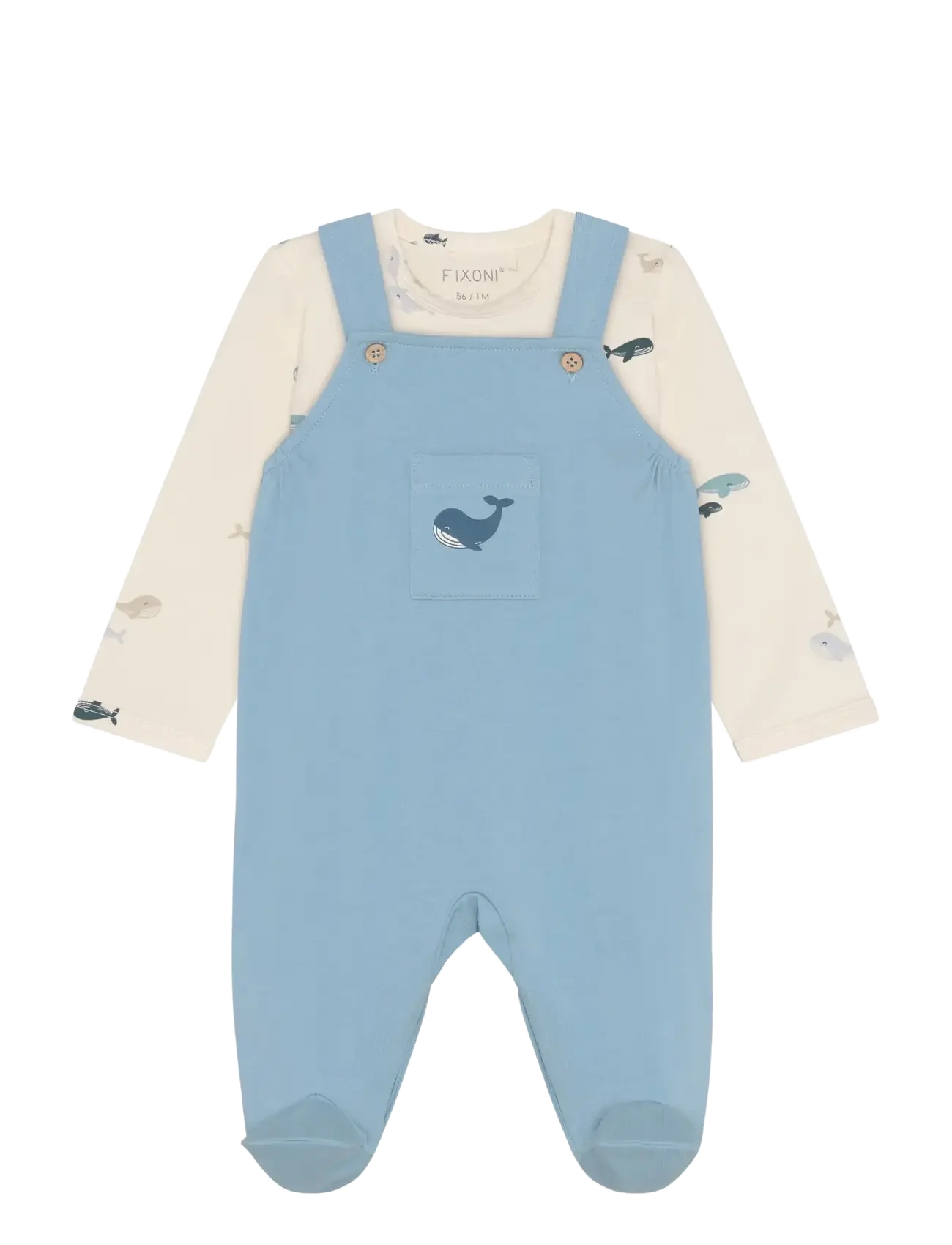 Fixoni Set w. Body and Romper - 4 for 3 - MOUNTAIN SPRING / blue
